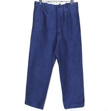French Vintage 1950s Blue Thick Moleskin Work Chore Pants W31 Made in France