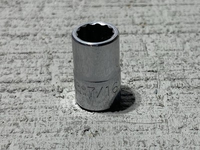 Vintage PROTO 1/2  Drive 7/16'' 12 Point Socket Part 5214 Made in USA