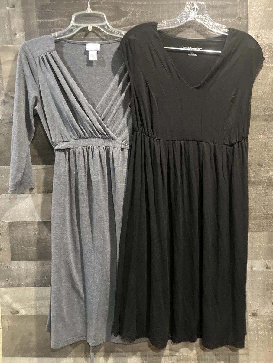 Robe De Maternité Liz Lange Taille M - Gris Foncé Plissée, Occasion Très Bon état