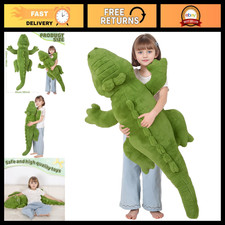 Large 48" Green Alligator Plush Toy - Cute Giant Crocodile Body Pillow Gift for
