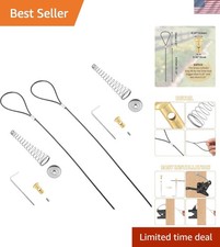 Elegant Gate Latch Cable Set with Black Spring - Perfect for Doors 2-6 in Thick