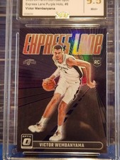 Optic Victor Wembanyama Rookie EXPRESS LANE Purple Holo Castle RC team Grade 9.5