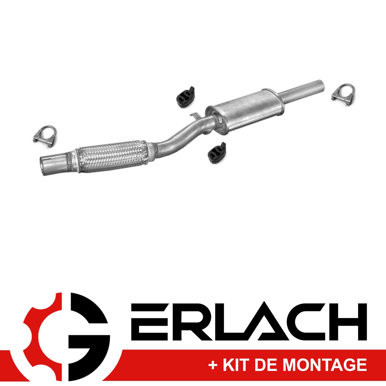 Silencieux intermédiaire pour Fiat Cinquecento 1.1 Sporting pot échappement en acier