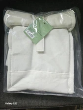 Figmint White Cotton Shell Insulated Liner Zippered Lunch Tote Bag NWT