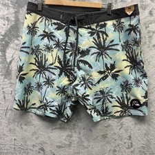 Quiksilver Highline Boardshorts Mens 36 Plam Trees Surfer Beach Swim Trunks