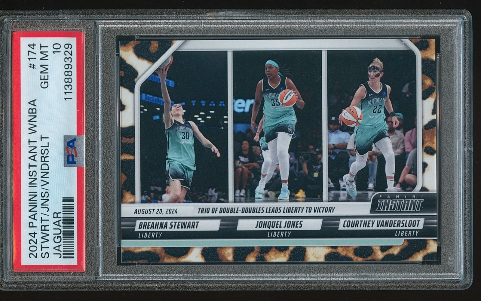 Breanna Stewart Jones Vandersloot 2024 Panini Instant WNBA Jaguar 2/10 PSA 10