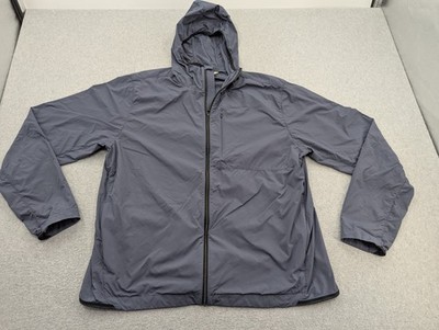 Vuori Ronan Packable Hooded Jacket Mens Size XL Blue Rain Full Zip V572