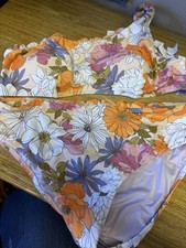 Cupshe 2 Piece Floral One Shoulder High Waist Bikini Swimsuit Size XL BNWT A2