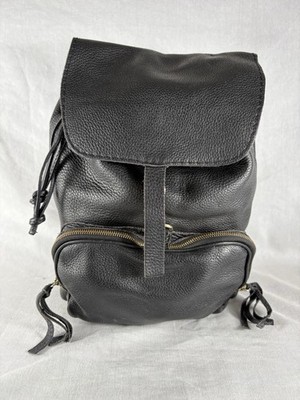 Zanellato Backpack Drawstring Black Leather Bag- Made In Italy- Luxury Bag