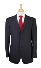 Paul Stuart Gray Striped 3-Btn Wool Suit 40R