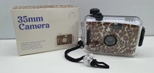Cotton On 35mm Film Camera New Point & Shoot Splash Proof Case Animal Print