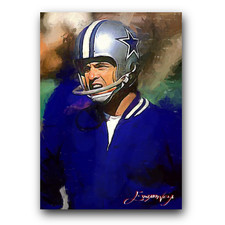 Lance Alworth #8 Art Card Limited 35/50 Edward Vela Signed (Dallas Cowboys)