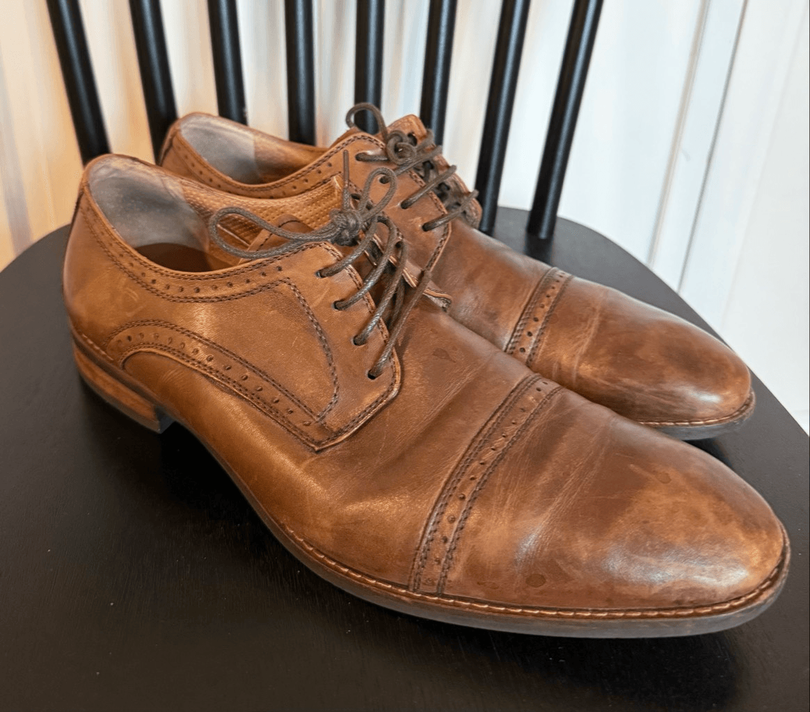 Vince Camuto brown leather wingtip dress shoes size 12 | eBay display picture 3