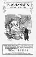 BUCHANAN'S SCOTCH WHISKY Scrooge & the Second Spirit Antique Advertisement 1913