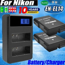 2x Battery+LCD Dual Charger for Nikon EN-EL14 EL14a Nikon D5600 D3200 D3200 DSLR