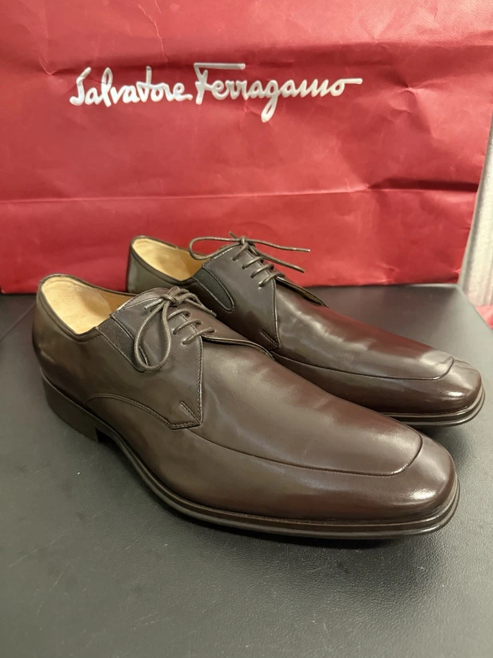Bruno Magli Zapatos Hombre Marrón Oxford Mocasines Con Cordones US 13 $495 MSRP Foto 2 de 4