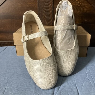 Dr. Scholl's Shoes Women's Wexley Jane Light Grey Snake 11M