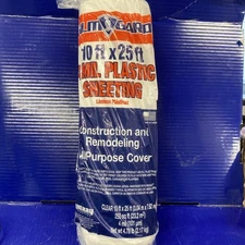 Film-Gard 626170 Clear Polyethylene Sheeting 25 Lx 10 W ft. x 4 mil. Thick
