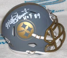 MEL BLOUNT SIGNED PITTSBURGH STEELERS SLATE ALT. MINI HELMET  H.O.F. J.S.A. Cert