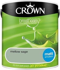CROWN BREATHEASY MATT EMULSION PAINT 2.5L FOR WALLS CEILING 99% SOLVENT FREE NEW
