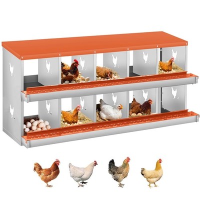 GarveeTech 10 Comp Galv Steel Chicken Nesting Box w/ Roll-Away Tray