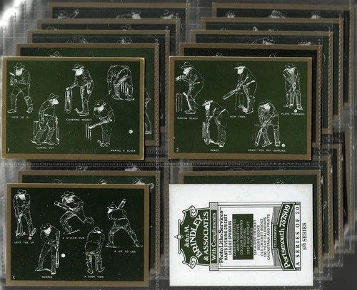 Trade Card Set, Brindley, CRICKETERS, Sketches, Cricket, 5th Series, 1986