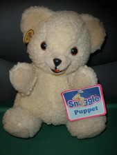 Snuggle 1986 Vintage Russ Plush Teddy Bear Hand Puppet 10-inch With tags T119 