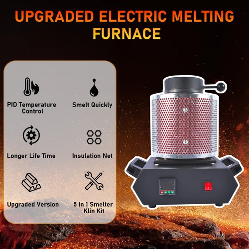 Electric Gold Melting Furnace Crucible Graphite Ingot Mold Kit 1500W 1100℃ - Picture 31 of 60