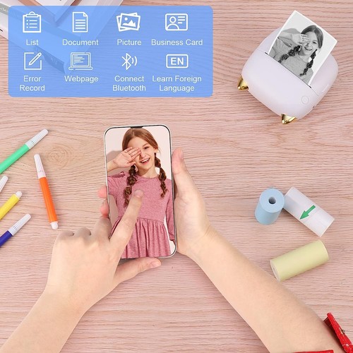 Mini Drucker Bluetooth Fotodrucker Mobiler Thermo Drucker Handy Taschendrucker - Bild 15 von 16