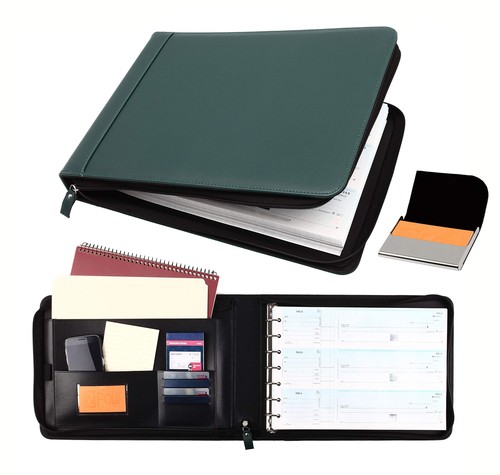 2Fold Zippered Business Checkbook Binder - 7 Ring Binder for Business Checks - Picture 1 of 9