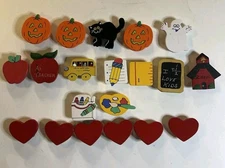 Lot Of 20 Button Covers, Halloween,School, Hearts