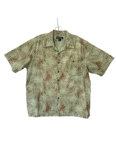 West Marine Limited Edition Mens Button Up Shirt Green Brow Floral Print Size XL