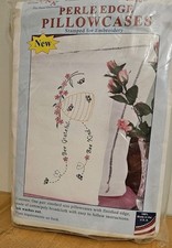 Jack Dempsey Perle Edge Pillowcases Stamp Hand Embroidery BEE GRATEFUL