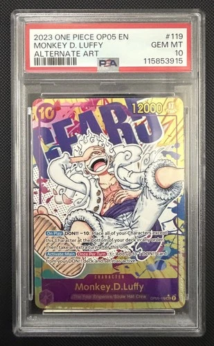 2023 One Piece OP05 Monkey D. Luffy Secret Rare Alternate Art #OP05-119 PSA 10