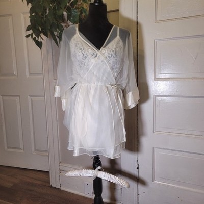 Vtg 3pc Intimo Amore Lingerie Sears Large Off White Wmns/t319
