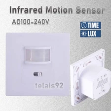 PIR Motion Sensor Detector Smart Switch 100-240V Indoor Outdoor Time Delay Mode