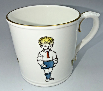 Royal Worcester Blonde Boy Sabbath Mug Cup Sunday Fair Wise Good Gay Birthday