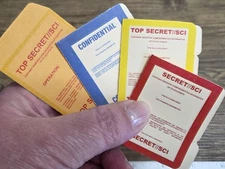 1/6 SCALE Miniature THREE Top Secret Confidential Folders and ONE Envelope