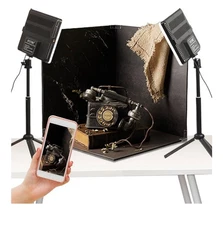 Light Box Photo Studio Portable 16x16in 288 LED with 15 Backdrops for Products