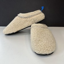 Bombas Sunday Slippers Mule Women Size 6 Cream Shearling Sherpa Track Stich