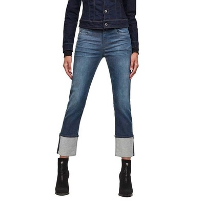 G-Star, Damen, Jeans, Straight, Noxer High Straight Wmn, Blau,  W24 L32