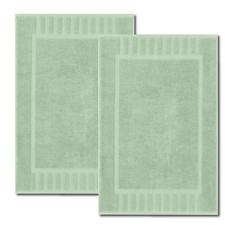 White Classic Luxury Bath Mat Floor Towel Set - 22 x 34, 10: Mint Green