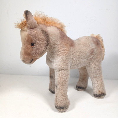 Vintage Steiff Sheddy Shetland Pony 9'' Dralon Fur Mohair Mane & Tail Mid-Century