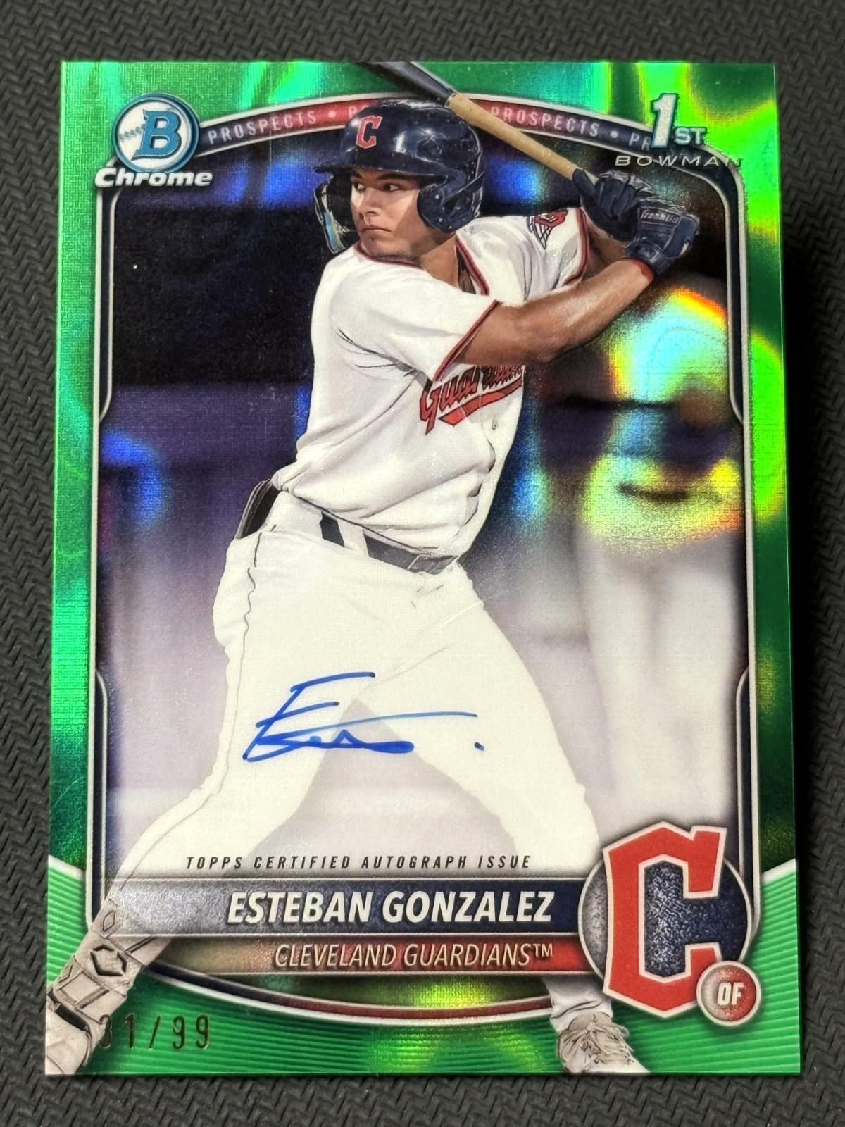 2025 Bowman Chrome 1st GREEN LAVA REFRACTOR AUTO Esteban Gonzalez 31/99