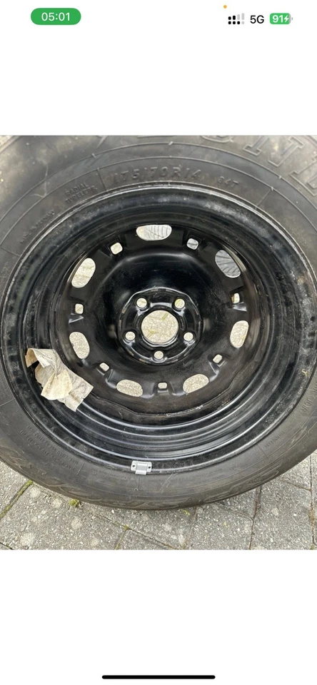 SKODA,POLO,SEAT  14 INCH SPARE STEEL WHEEL 6Q0601027R 175 70 14 #1 - Image 4 of 4