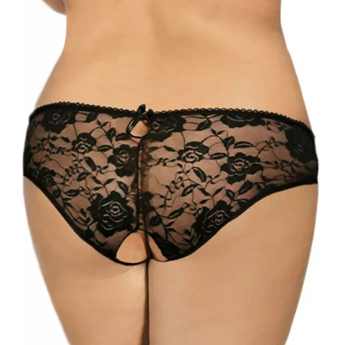 Slip bikini sexy donna intimo all'uncinetto mutandine pizzo trasparente - Foto 7 di 14