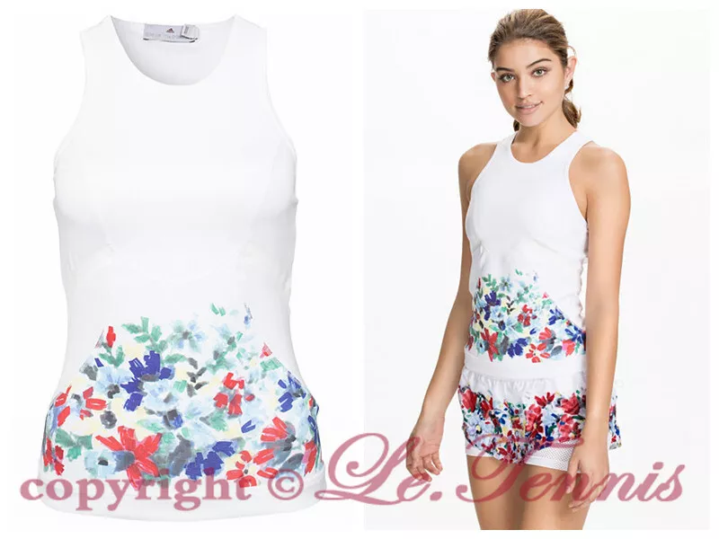 NEW Adidas Stella McCartney Floral Run Top Fitness Shirt Yoga Tee Gym Tank  - M