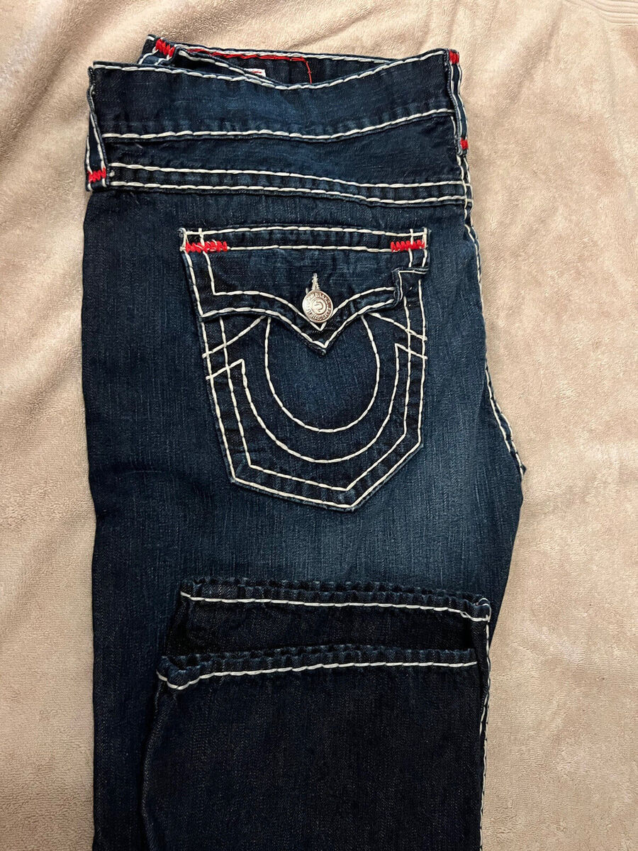 TRUE RELIGION RICKY Super T Straight Red Bar tacks Double TRUE RELIGION RICKY Super T Straight Red Bar tacks Double