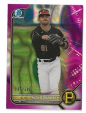 2022 Bowman #BCP-77 Nick Gonzales Chrome Prospects Fuchsia Lava Refractor #/199