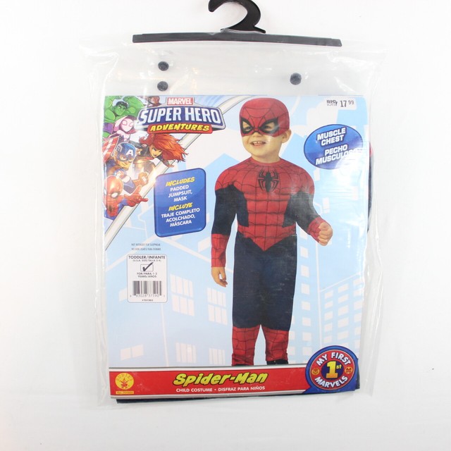 Marvel Spiderman Toddler Child Costume 1-2 Years Padded ...